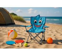 idooka Kids Folding Deck Chair Blue Shark Animal Design Garden Camping Outdoors