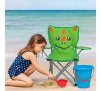 idooka Kids Folding Deck Chair Green Dinosaur Animal Design Garden Camping Outdoors
