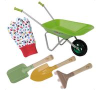 idooka Kids Gardening Set 3yrs+ Wheelbarrow Tool Set White Ladybird Gloves idooka White