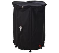 idooka Large Collapsible 250L Waterbutt Rainwater Collector Barrel with Tap, Lid, and Hose Pipe Connector - Black