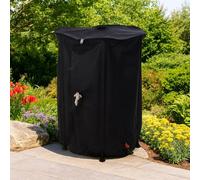 Large Collapsible 500L Rainwater Butt + Tap Lid Hose Connector idooka Black One Size