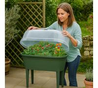 idooka Mini Greenhouse Propagator Legs Outdoor Garden Storage Raised Planter Garden Flower Herb Green idooka Green