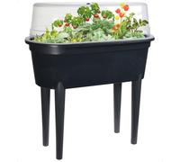 idooka Mini Greenhouse Propagator Raised Planter Garden Flower Herb Anthracite in Dark Grey idooka Dark Grey