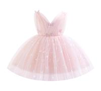 IDOPIP Baby Girls' Dresses: Flower Girls Summer Clothes Glitter Butterfly Princess Dress Tulle Sleeveless - Birthday Party Pageant Ball Gown Pink 80