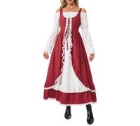 IDOPIP Medieval Dress Women: Gothic Clothing for Halloween Cosplay | Off-Shoulder Renaissance Viking Dress, Victorian Dress, Steampunk Vintage Dress, Pirate Costume for Carnival Party