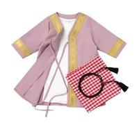 IDOPIP Newborn Baby Boy Infant Toddlers Muslim Abaya Sets Eid Outfits With Head Scarf Arabic Dubai Turban Robe Pink 6-12M