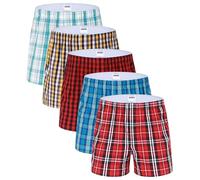 IDORIC Men's Boxer Plaid Underwear 100% Cotton Woven Tartan Boxer Shorts 5-Pack… (as8, alpha, m, x_l, regular, tall, 5 Pack-set3, XXL)