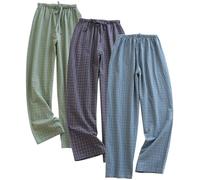 IDORIC Mens Pajama Pants Ultra Lightweight Pjs Bottoms Sleepwear Bottom Pants With Pocket Drawstring 3-Pack