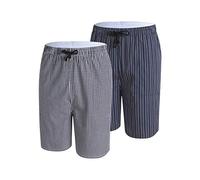 IDORIC Men's Pyjama Shorts Cotton Nightwear Lounge Bottoms Shorts Comfortable PJ Bottoms（Set5/2P/M）