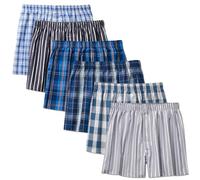 IDORIC Mens Woven Boxers Underwear Cotton Boxers for Men, Mens Boxers Shorts Multipack (Boxer1/6P/L)