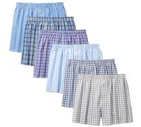 IDORIC Mens Woven Boxers Underwear Cotton Boxers for Men, Mens Boxers Shorts Multipack (Boxer2/6P/XXL)