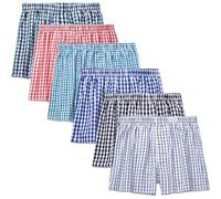 IDORIC Mens Woven Boxers Underwear Cotton Boxers for Men, Mens Boxers Shorts Multipack (Boxer3/6P/M)
