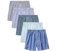 IDORIC Mens Woven Boxers Underwear Cotton Boxers for Men, Mens Boxers Shorts Multipack with Button Fly