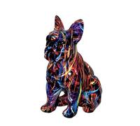 IDORTYBB Colorful French Bulldog Statue Sculpture Animal Dog Art Figurine Home Decor Decoration for Living Room Bedroom Book Shelf TV Cabinet Desk Table Top Centerpieces Ornaments (A2)