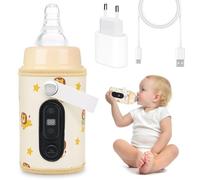 Idota Bottle Warmer Baby On The Go, Portable Bottle Warmer USB Charging Baby Bottle Warmer 6 Adjustable Temperature 38-55°C, Bottle Warmer Baby Food Warmer with Temperature Display (Lion)