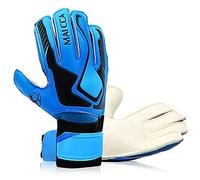 Idota Kids Goalie Gloves, Goalkeeper Gloves with Finger Save Extra Strong Grip Goalkeeper Gloves Non-slip Latex Goalkeeper Gloves for Men Durable Goalkeeper Gloves for Boys - Blue, Size 9
