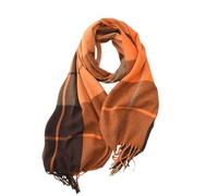 IDOTSEZU scarf for women uk Autumn And Winter Warm Scarf, Women'S Imitation Cashmere Contrast Scarf Winter Medium And Long Thick Warm Shawl Knitted Wool Scarf-Orange