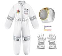 IDOTTA Astronaut Costume for Kids Space Jumpsuit with Astronaut Helmet Gloves Name card,Spaceman Pretend Role Play Dress Up Costume Set for Kids