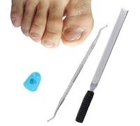 IDOU 3-in-1 Nail File Kit: Heavy Duty Toe Nail Files for Thick Nails & Seniors with Ingrown Lifter, Thumb Guard | Non-Slip Metal Emery Boards for Nails