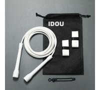 IDOU | White PVC Jump Ropes for Fitness 5MM | Indoor/Outdoor Adjustable Speed Jump Rope w/Unbreakable ABS Handles | Skipping Rope for Men & Women & Boxing Jump Rope