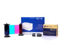 IDP SMART-21 YMCKO Consumables Kit with Color Printer Ribbon, 100 Primus PVC Cards, and Cleaning Roller
