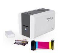 IDP SMART-21S ID Card Simplex Printer Kit with PC Only Software, 100 Print YMCKO Color Ribbon, and 100 PVC Plastic Cards