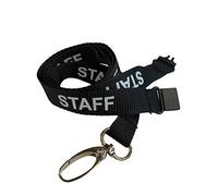IDProductsUK Staff Black Printed Lanyard Metal Lobster Clip (10)