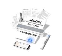 iDPRT MT610pro Portable Thermal Printer, 300DPi Bluetooth Mobile Printer for Travel, Thermal Printer A4 for Vehicles, Office, Home, School, Compatible with iOS, Android, Tablet & Laptop - White