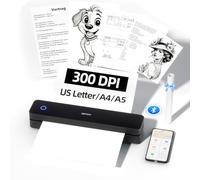 iDPRT Portable Thermal Printer A4 Inkless Wireless Printer for Travel Bluetooth 300 DPI Compatible with Phone&Laptop, Small Mobile Receipt Printer for Home Use, Office,School,Black