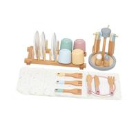 idqwsswt Brightly Colored Wooden Dish Set For Pretend Play Developing Color Recognition And Social Skills In Young Children Simulation Play Dishes Tableware