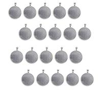 idqwsswt Bulk Pack of 20 Round Pendant Blank Cabochon Base Settings for Personalized Jewelry Color Accessories, Silver, 30mm