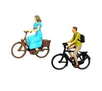 idqwsswt Realistic 1/87 Scale Cyclist Figures Tiny People for Diorama Layout Decor Exquisite and Lifelike Model Miniature, Boy and Girl, Height: 2.8cm