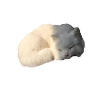 idqwsswt Realistic Grey Cat Plush Animal Figurine Companion Doll Toy, White