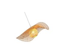 idqwsswt Unique Handmade Bamboo Pendant Light Shade for Modern Restaurant Cafe Bar, Diameter 45cm