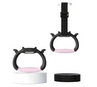 idqwsswt Wooden Gymnastic Rings Adjustable Gymnastic, 1.5m black pair