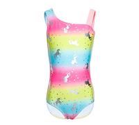 iDrawl Girls Unicorn One Piece Swimsuit Kids Cute Colorful Swimming Costume Bathing Suit, Multicolour, M(7-9 Years)