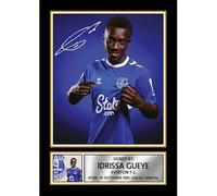 Idrissa Gueye Signed Poster Print - Everton FC Tribute Wall Art with Autograph Panel - Senegal Midfielder Memorabilia for Fans and Collectors, A4 Poster Print (297x210mm)