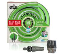 Idroeasy, 14 Meter 1/2'' Expandable Garden Hose, Complete Kit with Lance, 3X Expandable Water Pipe, Lightweight Anti-Knot, Anti-Twist and Non-Toxic Hose with 2 Quick Fittings, 100% Made in Italy