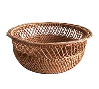 IDRRSPCP Fruit Basket, Bowl,Rattan for Bread Vegetable Food Storage Organizing Kitchen Counter Desk Countertop Serving Fruit Basket (Color : B, Size Large)(B)