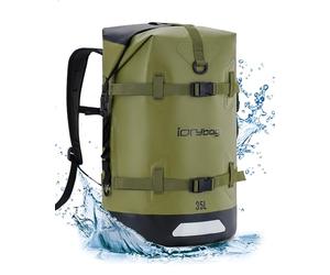 IDRYBAG Waterproof Backpack 35L/55L Large Capacity, A Waterproof Backpack Designed for Men, Suitable for All Kinds of Outdoor Sports, Such as Mountain Climbing, Boating and Camping.