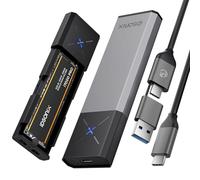 iDSOniX M.2 [NVMe & SATA] SSD Enclosure Adapter[Tool Free][Aluminum], NVMe to USB 3.2 Gen2 10Gbps, M.2 to USB C&A Supports M-Key/B+M Key, with UASP Trim for 2230/2242/2260/2280 SSD