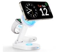 iDsonix Magnetic 3 in 1 Wireless Charging Station for Apple Series Magsafe Fast Charger Stand, Wireless Charger Stand for iPhone 17/16/15/14/13/12, Watch Ultra/8/7/6/5/4/3/2, AirPods