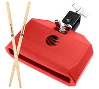 IDSWorld Jam Drum Block Latin Percussion Red Plastic Musical Instrument Adjustable Mount Bracket with A5 Maple Drum Sticks Set (BR-BL-PER-STK-2)