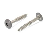 Idt Trade Trespo Wood Screws 4.8 x 50 Pack of 50 Stainless Steel A2 / V2A - Round-Headed Wood Screws with Hexalobular Socket - Rustproof - Powder Coated RAL 7037 Dust Grey