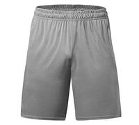 Idtswch Big Men's Athletic Basketball Shorts Lightweight Dry-Fit Training Workout Shorts Zipper Pockets（XL-6X） - grey - 6X
