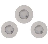 Idual Performa White Stainless Steel Effect Non-Adjustable Led Rgb & White Downlight 7.5W Ip65, Pack Of 3