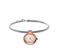 Idun Denmark Idun Set7-X0 Pendant Charm Watch with Floral Pattern and White Stone, champagner, 210mm
