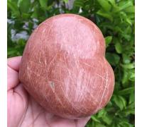 IDUTQUMW Beautiful Orange Moonstone Crystal Heart Shaped Stones Decor Gift (Size : 6.5-7cm)