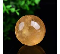 IDUTQUMW Citrine Ball Rough Stone Polished Iceland Calcite Seven Star Array Home Decoration,Yellow,80mm