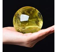IDUTQUMW Citrine Ball Sphere with Stand Polished Yellow Crystal Stone Figurine Decor for Feng Shui Home Office Tabletop Balls,60mm